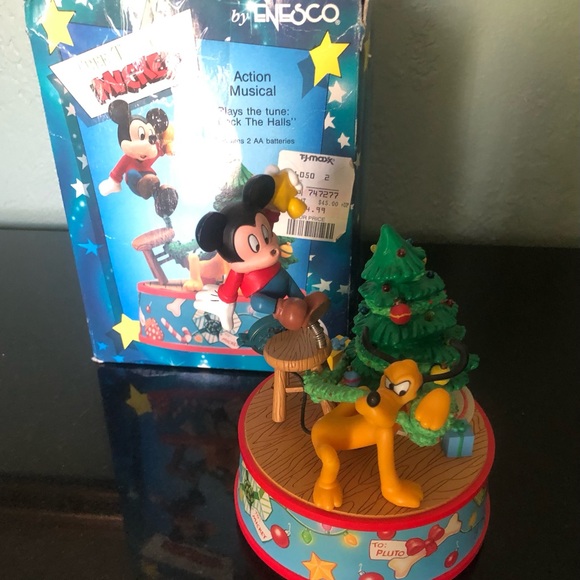 Tree Topplin' Mickey By Enesco Plays Deck The Halls Tree Blinks Moves A Little - Picture 2 of 8